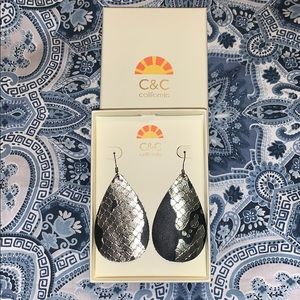 Real leather earrings
